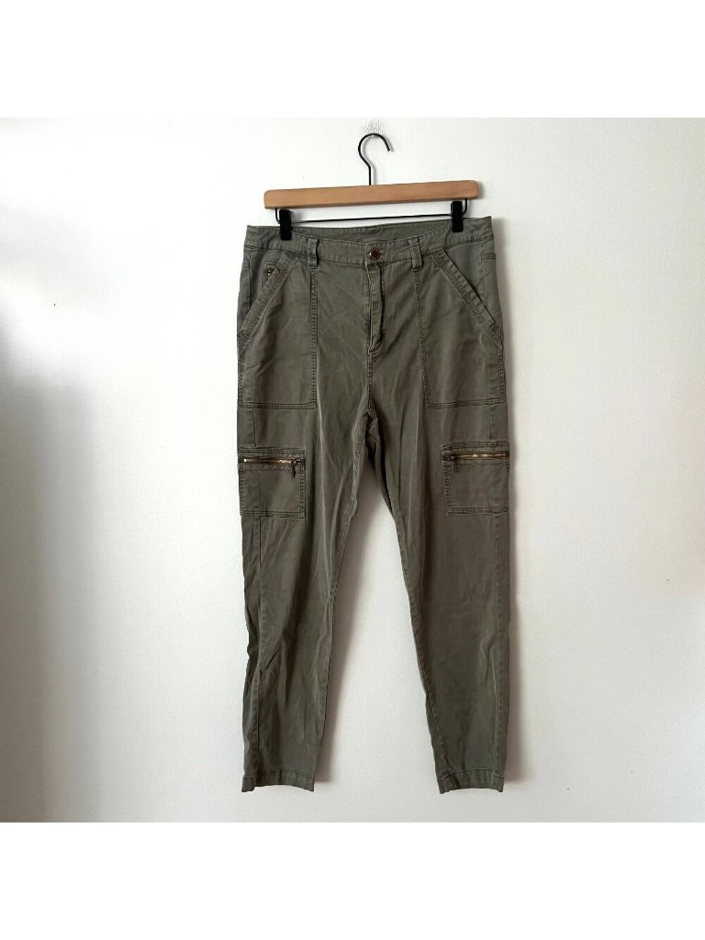 Soft Surroundings Green Utility Slim Leg Pants Women's Size 10